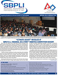Download the SBPLI-LI FIRST Robotics Competition Newsletter